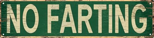 No Farting Metal Tin Sign 4x16 in Vintage Plaque Decor For Home Restaurant Bar Cafe Garage Decor Unique Gift for Humor Lovers - color: No Farting