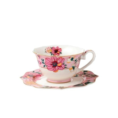 Coffee Cup Set Ceramic Coffee Cup and Saucer Flower Tea Cup Afternoon Tea Set Creative Gift Box Gift