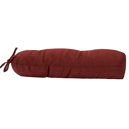 Magpie Fabrics Outdoor Tufted Seat Cushion 19"x19" Set of 2 (Dark Red) | Waterproof Patio Chair Pads with ties Tatami Floor Pillow for Room Garden Balcony Office - color: Dark Red