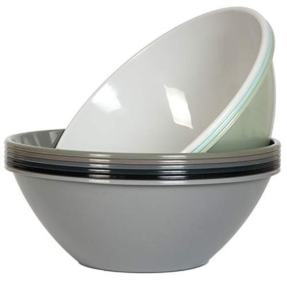 Youngever 10 inch 100 Ounce Plastic Mixing and Serving Bowls, Popcorn Bowls, Salad Bowls, Chip and Dip Serving Bowls, Set of 9 (Urban) - color: Urban
