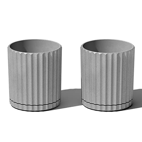 Veradek Demi Series Demi 6" Planter w/Tray - Grey, 2 Pack - color: Gray, size: 6 inch - 2 Pack
