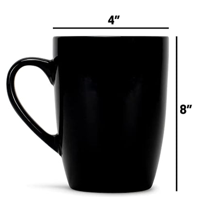 Elanze Designs Color Pop White Black Exterior 16 ounce Glossy Ceramic Mugs Matching Set of 4 - color: White