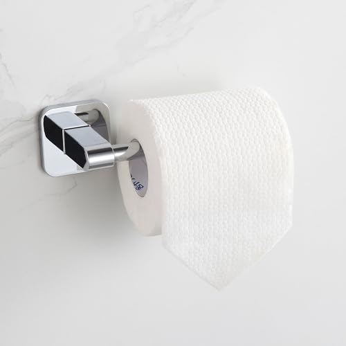 Bathroom Accessories Set, 4 Pieces Bathroom Hardware Set, 24 inch Towel Bar, Towel Racks, Robe Towel Hooks, Toilet Paper Holder Wall Mounted Or Self-Adhesive,Stainless Steel and Plastic (Chrome) - color: Chrome