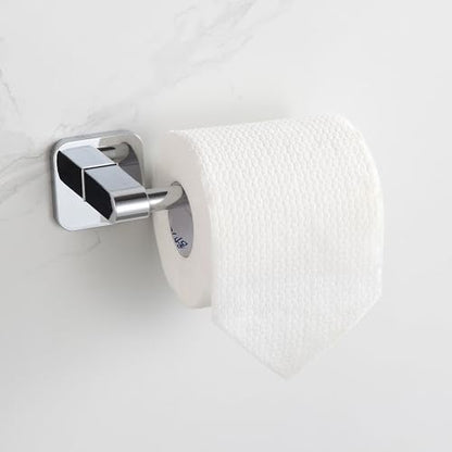 Bathroom Accessories Set, 4 Pieces Bathroom Hardware Set, 24 inch Towel Bar, Towel Racks, Robe Towel Hooks, Toilet Paper Holder Wall Mounted Or Self-Adhesive,Stainless Steel and Plastic (Chrome) - color: Chrome