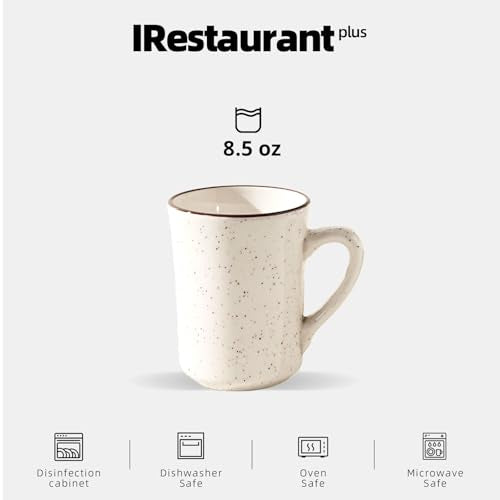 Stoneware Narrow Rim Commercial Grade Brown Speckle, Mug 8.5oz", Case of 36 - color: Brown Speckle, size: Mug 8.5oz"