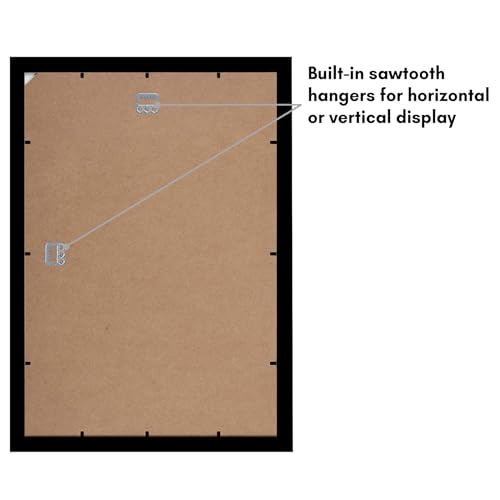 Americanflat 12x18 Poster Frame with Shatter-Resistant Glass - Set of 2 - Signature Collection - Gallery-Style Frames Made of Engineered Wood - Picture Frames for Wall Display - Black | Shatter-resistant glass, hangs vertical or horizontal, sawtooth hange