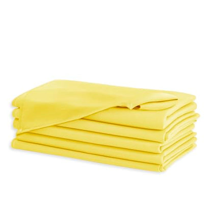 Cloth Napkins Set of 6, 18 x 18 Inch, Washable Yellow Dinner Napkins with Hemmed Edges for Restaurant, Wedding and Holiday - color: Yellow, size: 18" x 18" (Set of 6)