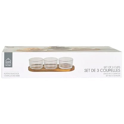 HOME DECO FACTORY, KA0349 Bamboo Aperitif Board with Drawer for Cheese Knives, Practical and Elegant Kitchen Utensil, Ideal for Appetizers, 40 x 30 cm, Brown, Transparent