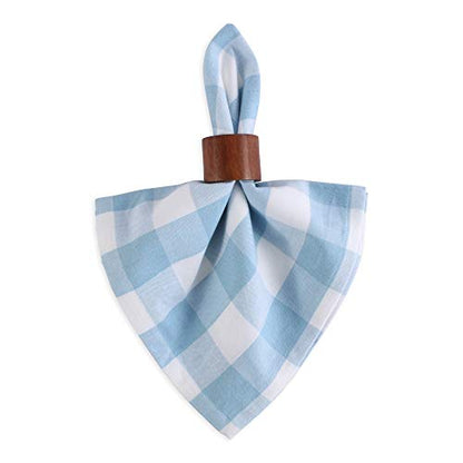 DII Buffalo Check Collection, Classic Farmhouse Cloth Napkin Set, 20x20, Light Blue & White, 6 Piece - color: Light Blue & White, size: 20" x 20" (Set of 6)
