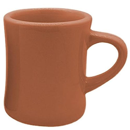 Funny Guy Mugs Classic Retro Diner Coffee Mug - Heavy Duty 10 Oz Stoneware Cup with Easy Grip Handle - Ideal for Hot and Cold Beverages (Brown, 10 Ounce) - color: Brown