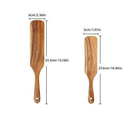 AOOSY 2 Pcs Spurtle Set for Sourdough Starter,Acacia Wooden Spatulas | for Sourdough, Cast Iron & Non-Stick Cookware,Spurtles Kitchen Tools Wooden Kitchen Utensils for NonStick Cookware - size: 2 Pcs Wooden Spurtle