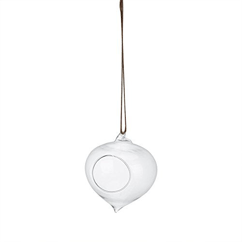 Hanging Glass Planter, 3.7x4.7in Teardrop Rope Terrarium, Transparent Hydroponic Vase for Indoor Herb Garden, Easy to Hang Air Plant Holder, Home Decoration