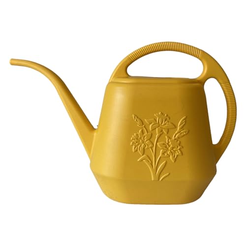 1 Gallon Watering Can Indoor Plants, 2026 Long Spout Large Capacity Modern Plastic Watering Can with Ergonomic Handle,Outdoor Watering Can for Flower Plants House Bonsai Garden Patio Office - color: Zy-yellow