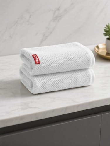 100% Cotton Waffle Weave Kitchen Dish Cloths, 2 Pack Ultra Soft Absorbent, Quick Drying Dish Towels, 12x12 Inches, Dish Rags for Drying Dishes & Daily Kitchen Use, White - color: White