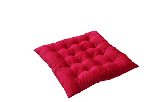 Velvet Bench Cushion for Outdoor Furniture, Anti-Slip Bottom Settee Cushions for Bay Window Loveseat Sofa, Non-Skid Rocking Chair Reclinger Car Seat Pads 17.7 L X 17.7 W, Rose Red - color: Rose Red, style: 17.7 L X 17.7 W