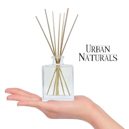 Reed Diffuser Set, Lavender Fields - Bathroom Shelf Décor | Real Lavender French Blossoms, Geranium & Clary Sage, Sleek Rectangular Refillable Glass Bottle, Made in the USA - color: Lavender Fields