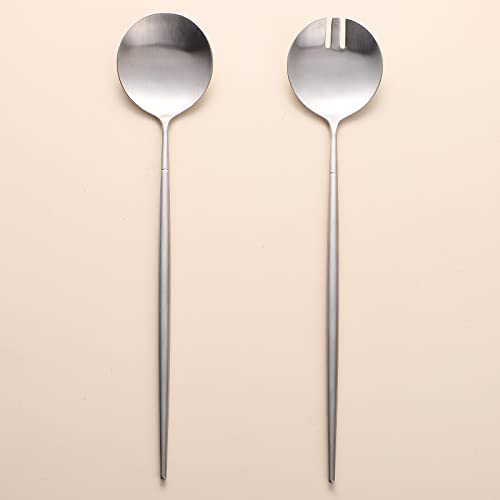 Salad Servers,Spoon and Fork Set 11.41 inch,18/10 Stainless Steel Salad Serving Silver - color: silvelr