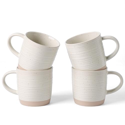 famiware Coffee Mugs Set of 4, 13 oz Mug Set, Ceramic Cup Set with Handle | Stoneware Mug for Coffee, Tea, Latte, Cappuccino, Microwave and Dishwasher Safe, Constellation Series，Cream - color: Constellation-Cream, size: 4 Count (Pack of 1)