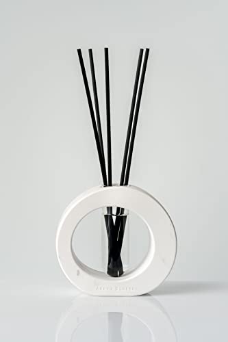 Reed Diffuser - Mosaic Collection - Comes with Ceramic Base, Diffuser Sticks, Oil, and Glass Tube - 4 Fl Oz - Round,White Marble