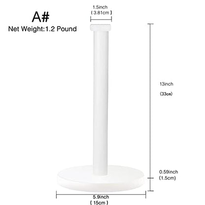 White Paper Towel Holder - Countertop Standing Holder for Kitchen - color: White