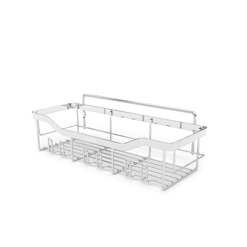 Shower Caddy with Hooks,Shower Shelf - 304 Stainless Steel Shower Rack,Anticorrosive,Rust-proof,Waterproof Bathroom Shelvs Storage and Organization - White Silver Shower Shelves - color: Set3: 1 Silver Shower Shelf, size: 12.01'x4.33'x3.74'