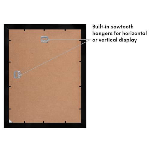 Americanflat 4x6 Collage Picture Frame with Shatter-Resistant Glass - Fits Five 4x6 Photos or Use as One 11x14 Picture Frame - Signature Collection - Collage Frames for Wall Display - Black | Overall frame size 11x14, Shatter-resistant glass, hangs vertic