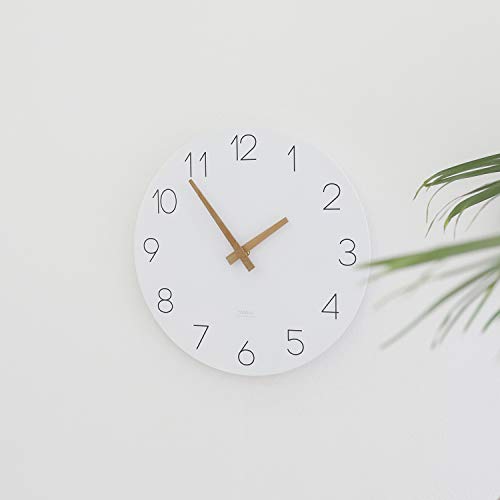 mooas Flatwood Wall Clock, 12" Analog Wall Clock, Silent Non-Ticking | Modern Wall Clocks Battery Operated for Office, Home, Bathroom, Kitchen, Bedroom, School, Living Room - color: Flatwood