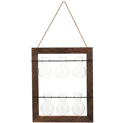 Happyyami 1 Set Wall Mounted Glass Planter Hydroponics Glass Planter Hydroponic Plant Pots Propagation Tubes Hydroponic Planter Hydroponics Vase Hanging Bracket High Borosilicate Glass