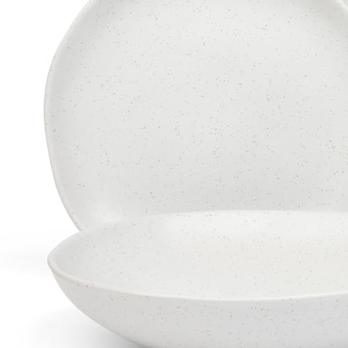 Stoneware Dinnerware Set, 16 Piece, 4 Place Settings, Made in Portugal, Millstone - color: Millstone