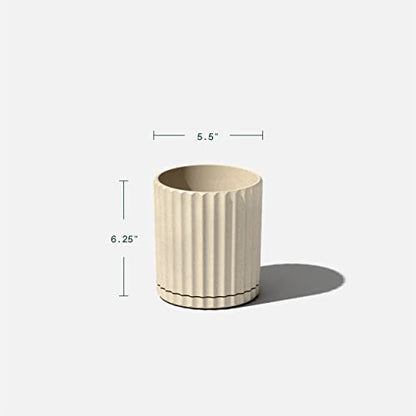 Veradek Demi Series Demi 6" Planter w/Tray - Sand, 2 Pack - color: Sand, size: 6 inch - 2 Pack