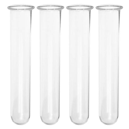 4Pcs Hydroponic Glass Tube Vases for Plant Propagation | Clear Glass Design, for Flower Arrangement, Desktop Shelf Bedside Decor, 15 x 3 cm Size