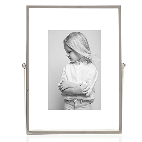 Lawrence Frames Metal Easel Float Picture Frame, 4x6, Silver - color: Silver, size: 4x6
