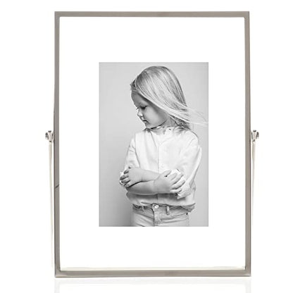 Lawrence Frames Metal Easel Float Picture Frame, 4x6, Silver - color: Silver, size: 4x6