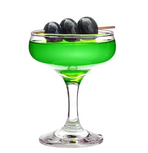 Vikko Cocktail Glasses: Champagne Coupe Glasses - Manhattan Glasses For Cocktails - Classic Martini Glasses - Vintage Coupe Cocktail Glass - Sparkling Wine Saucers - 7.4 Oz - Set of Twelve - color: Clear