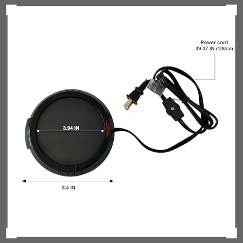 Hosley Black Electric Candle Warmer Large 5.4 Inch Diameter Ideal for Aromatherapy Home Office Dorm Rooms Hotels or Any Place that You Cannot Have an Open Flame