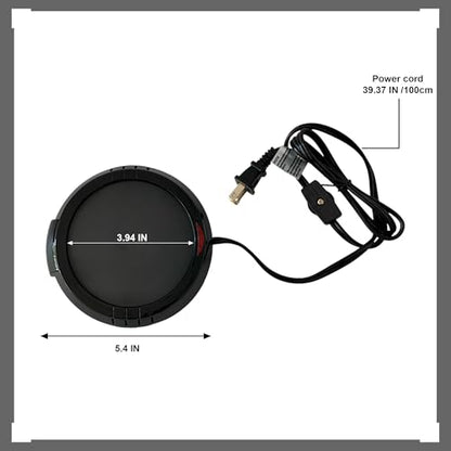 Hosley Black Electric Candle Warmer Large 5.4 Inch Diameter Ideal for Aromatherapy Home Office Dorm Rooms Hotels or Any Place that You Cannot Have an Open Flame