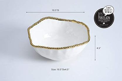 Pampa Bay Salerno Porcelain Salad Bowl (White) - color: White