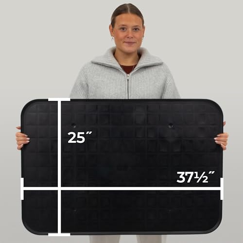 Scepter 37" L x 25" W Heavy Duty Utility Drip Tray, Black, 2-Pack | Extra Large Automotive Garage Mat, Pet Food Mat, and Washing Machine Pan, Model AM2PK06951