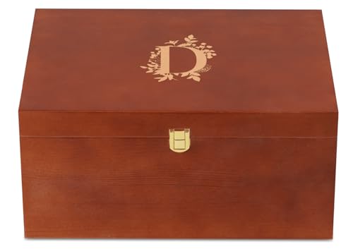 InnoBeta Personalized Keepsake Box, Wooden Storage Boxes, Large Keepsake Boxes with Lid for Memory Treasure, Initial D - color: Initial D