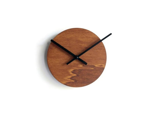 Minimalist Wooden Wall Clock, Natural Wood Round Clock with Black Hands, Modern Silent Non-Ticking Wall Clock for Living Room Bedroom Office Kitchen, 12 Inch