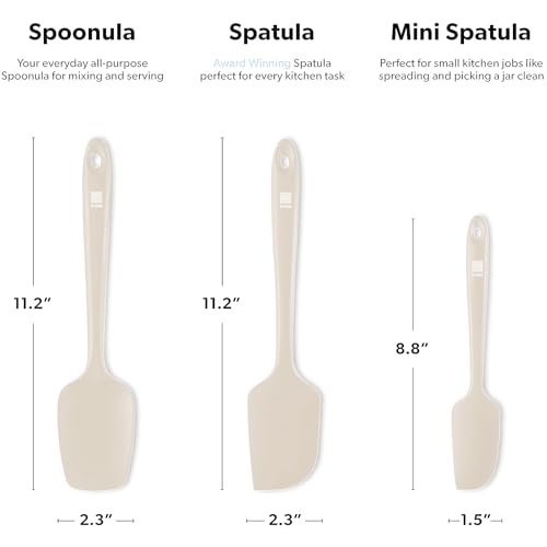 DI ORO Silicone Spatula Set - 600F Heat Resistant, 3-Pc Clay | Rubber scraper won't scratch nonstick pans; For baking, cooking, mixing, and frosting; BPA-free and dishwasher safe - color: Clay