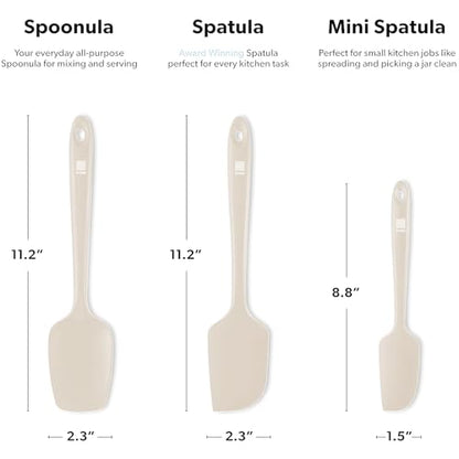 DI ORO Silicone Spatula Set - 600F Heat Resistant, 3-Pc Clay | Rubber scraper won't scratch nonstick pans; For baking, cooking, mixing, and frosting; BPA-free and dishwasher safe - color: Clay