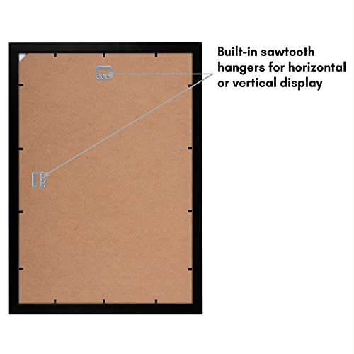 Americanflat 13x19 Picture Frame with Shatter-Resistant Glass - Set of 2 - Signature Collection - Gallery-Style Frames Made of Engineered Wood - Picture Frames for Wall Display - Black | Shatter-resistant glass, hangs vertical or horizontal, sawtooth hang