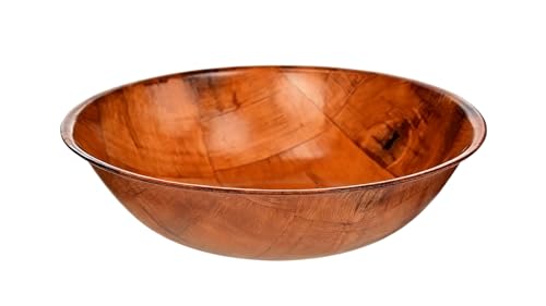 Woven Wood Salad Bowls, 6-Inch, Set of 6 | Small Wooden Snack Bowls, For Fruit, Side Dish & Popcorn, Natural Rustic Serving, Lightweight & Durable
