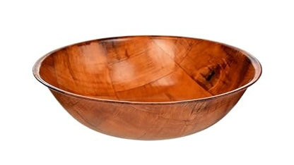 Woven Wood Salad Bowls, 6-Inch, Set of 6 | Small Wooden Snack Bowls, For Fruit, Side Dish & Popcorn, Natural Rustic Serving, Lightweight & Durable