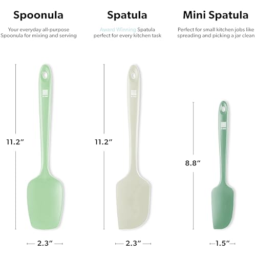 DI ORO Silicone Spatula Set - 600F Heat Resistant, 3-Pc Pastel | Rubber scraper won't scratch nonstick pans; For baking, cooking, mixing, and frosting; BPA-free and dishwasher safe - color: Pastel