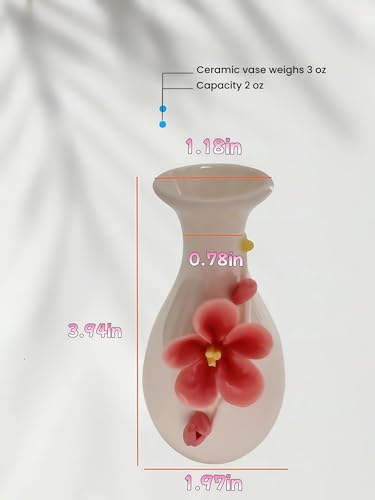 Ceramic Reed Diffuser Kit - Desktop Decorative Vase-Small and Exquisite 2oz | Suitable for essential oil diffusion, home decoration, and female office desk accessories,ceramic vase