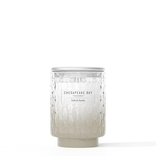 Chesapeake Bay, 8oz Salted Sands Scented Candle, Mood Evoking Fragrance, Textured Sea Glass-Inspired Jar, Premium Soy Blend Wax with Essential Oils, Coastal Fragrance for Home Décor or Gifting - color: Salted Sands, size: 8oz