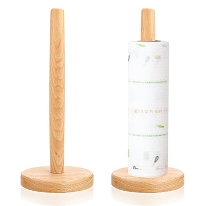 Wooden Paper Towel Holder, Round Bottom | Wooden Towel Holder Countertop, Farmhouse Paper Towel Holder for Kitchen Countertop & Dining Table