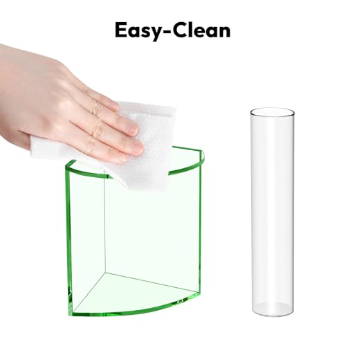 NIUBEE Plant Propagation Station Indoor: Petals Shaped Plant Terrarium with 5 Glass Test Tubes, Acrylic Tabletop Propagation Vases for Hydroponic Plants, Office Kitchen Decor for Plant Lovers (Green)